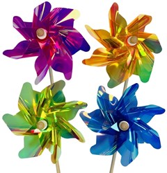 Giobas Molen met parelmoer effect (32 doorsnede/76cm) met houten stok
