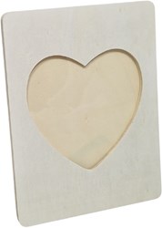 Hobbygroep fotolijst hart multiplex decoratie 16x3x21,6 cm