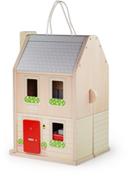 BigJigs poppenhuis houten speelgoed met accessoires en poppen