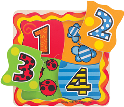 BigJigs houten cijfers puzzel - educatief speelgoed - 4 stukken