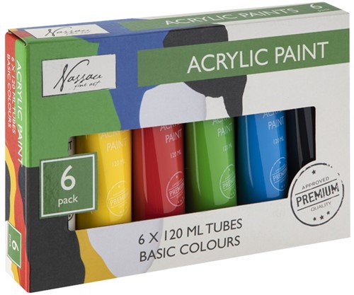 Nassau Nassau Acrylverf Set 6x120 ml Primair