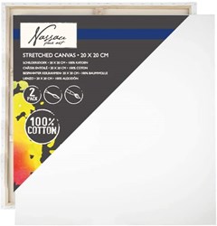 Canvas schilderdoek wit 20x20 cm 2 stuks voor kinderen en volwassenen