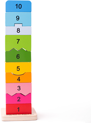 BigJigs houten stapeltoren educatief speelgoed nummer leren