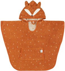 Trixie poncho badcape kind biologisch katoen Mr. Fox oranje