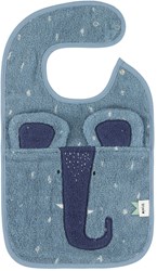 Trixie slabbetje baby Mrs. Elephant - biologisch katoen - blauw - verstelbaar