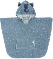Trixie poncho biologisch katoen badcape kind Mrs Elephant blauw