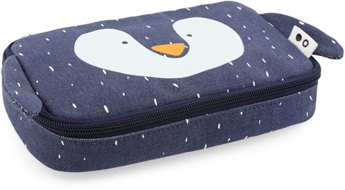 Trixie pennenzak blauw rechthoekig - Mr. Penguin etui voor school