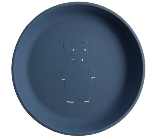 Trixie siliconen kinderbord - Mrs. Elephant - blauw - kinderservies - veilig en duurzaam