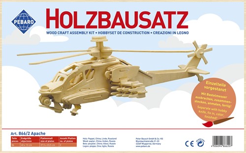 Pebaro Pebaro Houten Bouwset Apache Helikopter