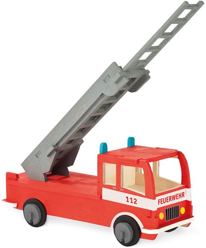 Pebaro Pebaro Houten Bouwset Brandweer 17,5x7,5x31 cm