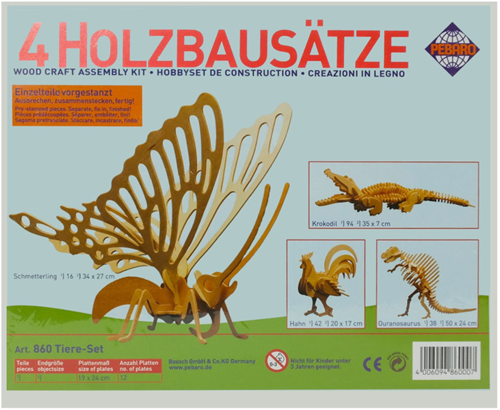Pebaro Pebaro Houten Bouwset Dieren