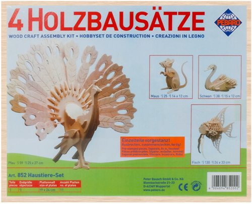 Pebaro Pebaro Houten Bouwset Dieren