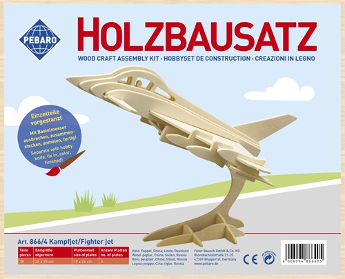 Pebaro Pebaro Houten Bouwset Eurofighter 25x20 cm