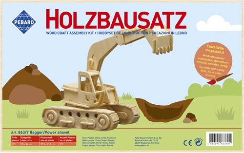 Pebaro Pebaro Houten Bouwset Graafmachine