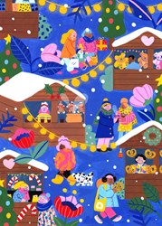 Pieces & Peace kerstpuzzel - kerstmarkt puzzel 500 stukjes
