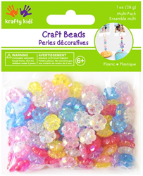 Krafty Kids Plastic Kralen Bloemen 8 mm 30 gr