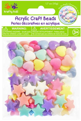 Krafty Kids Plastic Kralen Harten Sterren Mix 50 gr