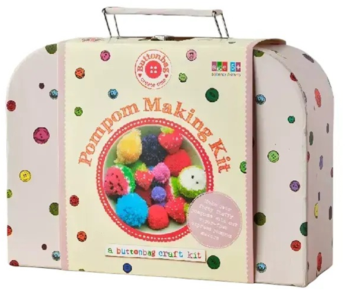 Buttonbag knutselkoffer pompom maken - creatieve speelgoedset voor kinderen