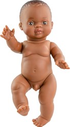 Paola Reina babypop Gordi jongen donker 34cm vinyl pop