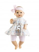 Paola Reina pop Sonia geblokt roze 36cm zonder mechanisme