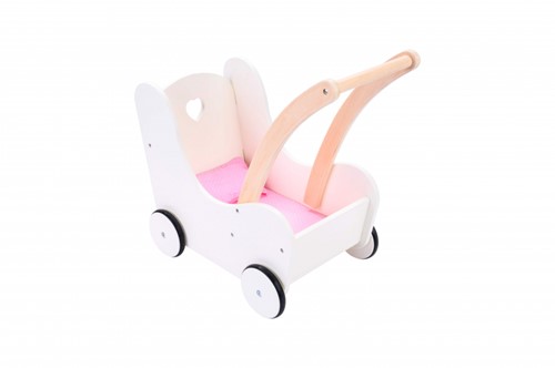 Angeltoys Poppen loopwagen roze/wit