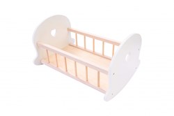 Angel Sports poppen schommelbed hout roze-wit babypop speelgoed