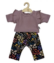 Hollie poppenbroek en -shirt lavender flowers poppenkleding set