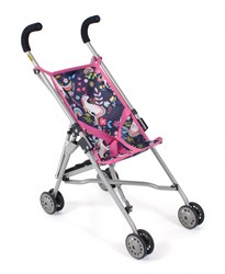 Bayer Chic 2000 poppenbuggy Roma eenhoorn donkerblauw roze buggy