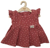 Hollie poppenjurk roze stippen - poppenkleding katoen 34cm