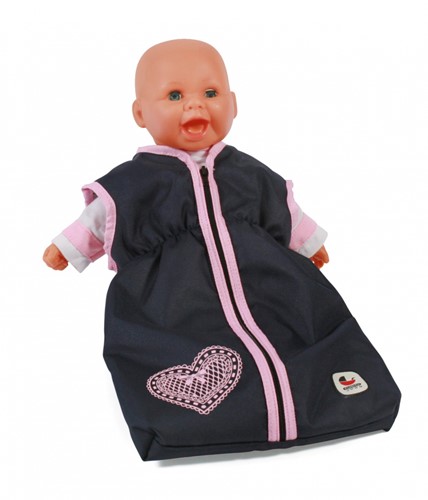 Bayer Chic Poppenslaapzak (donkerblauw/hartje)-2