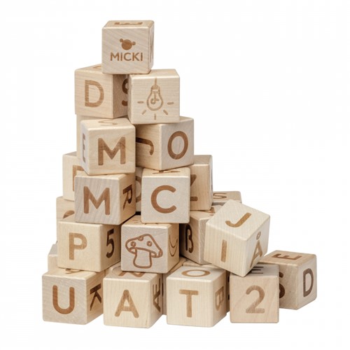 Micki Premium houten blokken alfabet (36 stuks)