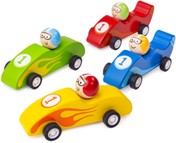 Bigjigs Pull Back Racewagen - 1 stuk