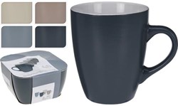 Excellent Houseware aardewerk bekerset multicolour 340 ml 4 stuks