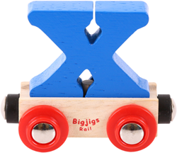 BigJigs houten trein letter X - naamtrein wagon speelgoed