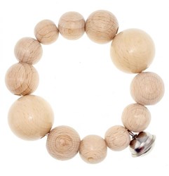 Hess houten rammelaar baby speelgoed met belletje naturel