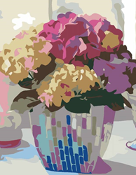 Rosa Rosa Start Schilder op Nummer Hortensia's 35x45 cm