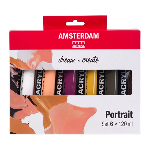 Royal Talens Royal Talens Amsterdam Acrylverf Portret Set 6x120 ml
