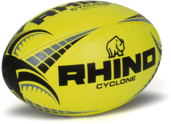 Rhino rugbybal Cyclone Fluo Geel maat 5 – trainingsbal grip