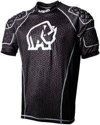 Rhino rugby body protection top junior zwart large - beschermend sportshirt