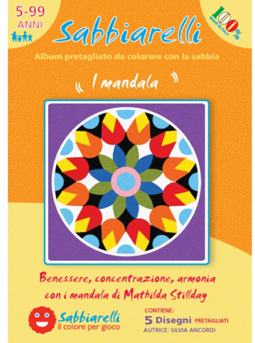 Sabbiarelli Sabbiarelli  Zandschilderen Album Mandala's 15x15 cm 5 stuks