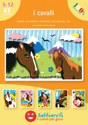 Sabbiarelli Sabbiarelli  Zandschilderen Album Paarden 15x20 cm 5 stuks