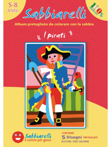 Sabbiarelli Sabbiarelli  Zandschilderen Album Piraten 15x20 cm 5 stuks