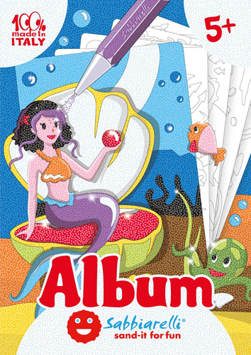 Sabbiarelli Sabbiarelli  Zandschilderen Album Zeemeerminnen 15x20 cm 5 stuks