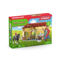 Schleich paardenstal speelgoed - paarden boerderij speelset met accessoires-2