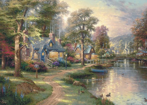 Schmidt houten puzzel legpuzzel Village by the Lake 1000 stukjes