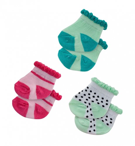 Heless Set sokken stippen/roze/mint (35-45cm)