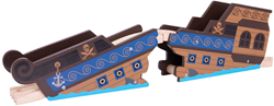 BigJigs houten treinbaan Schipbreukbrug piratenaccessoire