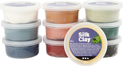 Creativ Company Silk Clay boetseerklei pastelkleuren set 10x40g