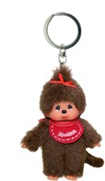 Monchhichi pluche sleutelhanger - bruin - 10 cm - assorti - Sekiguchi-2