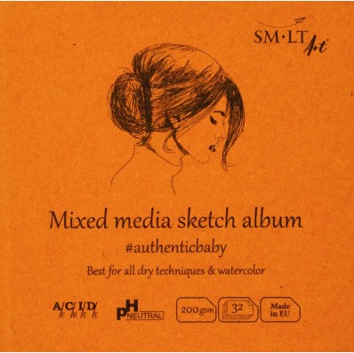 SMLT SMLT Baby Schetsboek Vierkant Mixed Media 9 cm 200gr 32 vel